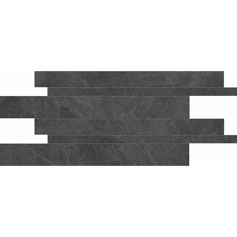 ERGON CORNERSTONE Listelli Sfalsati Slate Black 30x60 cm 9.5 mm Matte